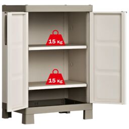 Berkfield Home Keter Low Storage Cabinet Excellence Beige & Taupe 97 cm - thumbnail 2