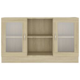 Berkfield Home Vitrine Cabinet Sonoma Oak 120x30.5x70 cm Engineered Wood in Brown - thumbnail 6