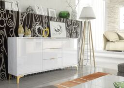 Mex Furniture LTD Sideboard 140cm Lux High Gloss in White - thumbnail 4