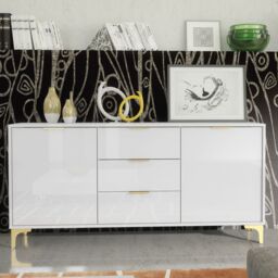 Mex Furniture LTD Sideboard 140cm Lux High Gloss in White