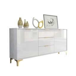 Mex Furniture LTD Sideboard 140cm Lux High Gloss in White - thumbnail 7