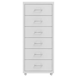 Berkfield Home Mobile File Cabinet Grey 28x41x69 cm Metal - Size: 28 x 41 x 69 cm - thumbnail 2