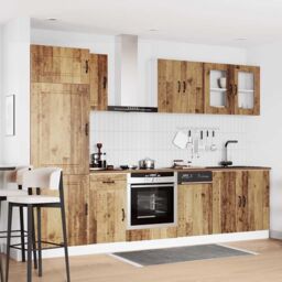 Berkfield Home 8 Piece Kitchen Cabinet Set Kalmar Old Wood Engineered Wood in Brown - thumbnail 3