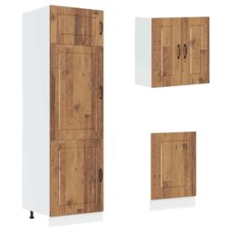 Berkfield Home 8 Piece Kitchen Cabinet Set Kalmar Old Wood Engineered Wood in Brown - thumbnail 5