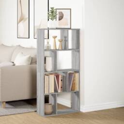 Berkfield Home Durable Bookcase Grey Sonoma 60x20x120 cm Engineered Wood - Size: 60 x 20 x 120 cm - thumbnail 4