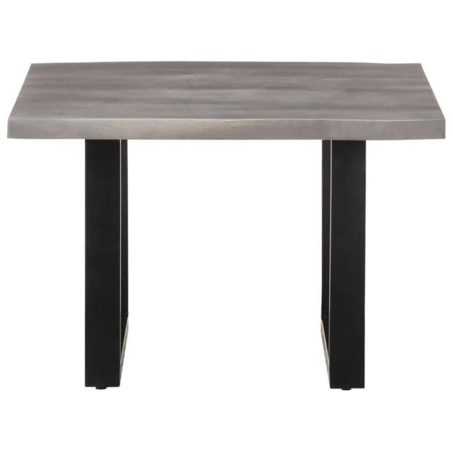 Berkfield Home Coffee Table with Live Edges 60x60x40 cm Solid Acacia Wood in Grey - Size: 60 x 60 x 40 cm - image 1
