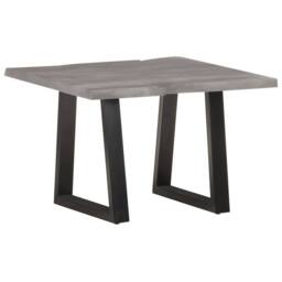 Berkfield Home Coffee Table with Live Edges 60x60x40 cm Solid Acacia Wood in Grey - Size: 60 x 60 x 40 cm - thumbnail 2