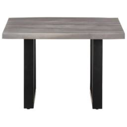 Berkfield Home Coffee Table with Live Edges 60x60x40 cm Solid Acacia Wood in Grey - Size: 60 x 60 x 40 cm - thumbnail 1