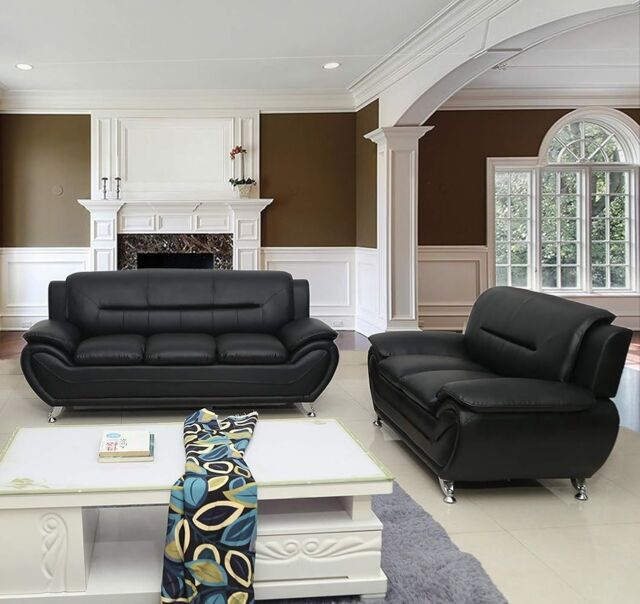 SquareBoxx Saturn 3 + 2 Sofa Set Grey in Black - image 1