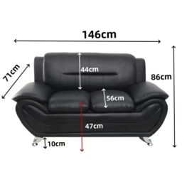 SquareBoxx Saturn 3 + 2 Sofa Set Grey in Black - thumbnail 8