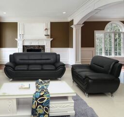 SquareBoxx Saturn 3 + 2 Sofa Set Grey in Black