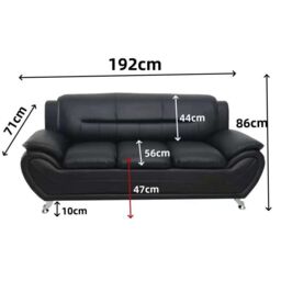 SquareBoxx Saturn 3 + 2 Sofa Set Grey in Black - thumbnail 7