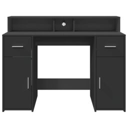 Berkfield Home Desk with LED Lights Black 120x55x91 cm Engineered Wood - Size: 120 x 55 x 91 cm - thumbnail 6