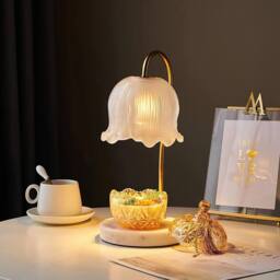 Kelvenix Elegant Flower Shaped Table Lamp in White - thumbnail 4