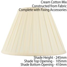 "Loops 16"" Tapered Drum Lamp Shade Cream Box Pleated Fabric Cover Classic & Elegant" - thumbnail 2