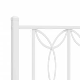 Berkfield Home Metal Bed Frame without Mattress with Headboard White 120x190cm - Size: 120x190 cm - thumbnail 7