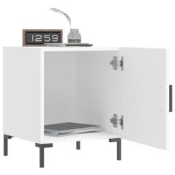 Berkfield Home Modern Bedside Cabinet White 40x40x50 cm Engineered Wood - Size: 40 x 40 x 50 cm - thumbnail 8