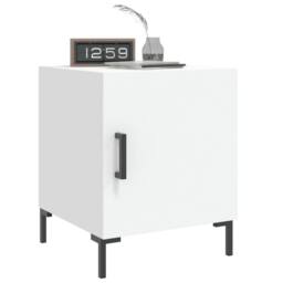 Berkfield Home Modern Bedside Cabinet White 40x40x50 cm Engineered Wood - Size: 40 x 40 x 50 cm - thumbnail 9