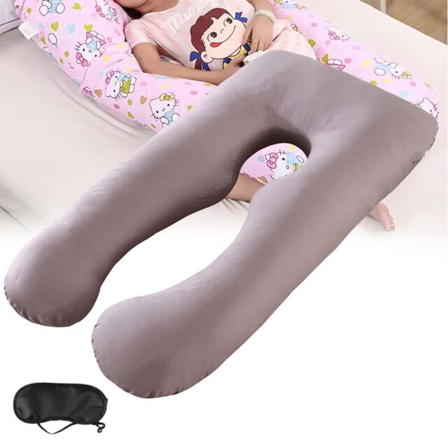 SPETLEK Women's Grey U Shaped Maternity Pregnancy Pillow with Removable Cover - image 1