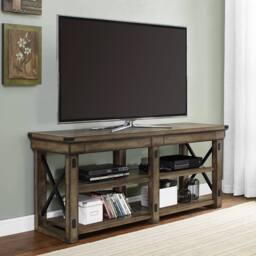 "Gr8 Home Rustic TV Stand Wooden Veneer Table With Drawers Shelves For Up To 65"" in Grey" - thumbnail 1