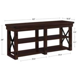 "Gr8 Home Rustic TV Stand Wooden Veneer Table With Drawers Shelves For Up To 65"" in Grey" - thumbnail 4