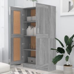 Berkfield Home Book Cabinet Grey Sonoma 82.5x30.5x150 cm Engineered Wood - thumbnail 3