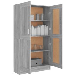 Berkfield Home Book Cabinet Grey Sonoma 82.5x30.5x150 cm Engineered Wood - thumbnail 4