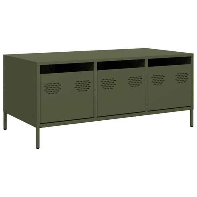 Berkfield Home Coffee Table Olive Green 101.5x50x43.5 cm Cold-rolled Steel - image 1