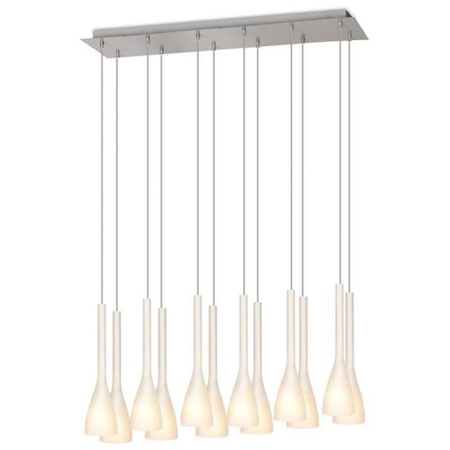 Netlighting Vase Straight Bar Pendant Ceiling Light Stainless Steel in White