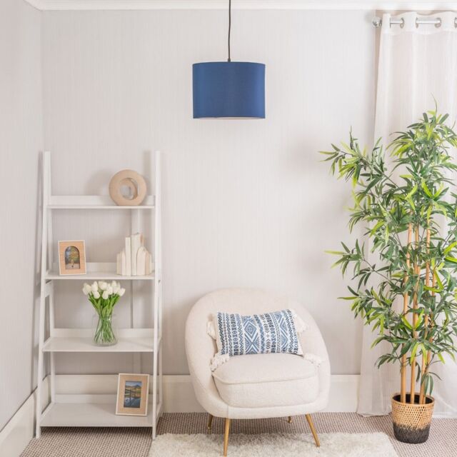 ValueLights Torbery Set of 3 Nesting Easy Fit Ceiling Pendant Light Lamp Shades in Navy - image 1