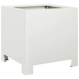 Berkfield Home Garden Planters 2 pcs White 30x30x30 cm Steel - Size: 30 x 30 x 30 cm - thumbnail 8