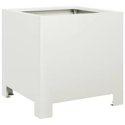 Berkfield Home Garden Planters 2 pcs White 30x30x30 cm Steel - Size: 30 x 30 x 30 cm - thumbnail 5