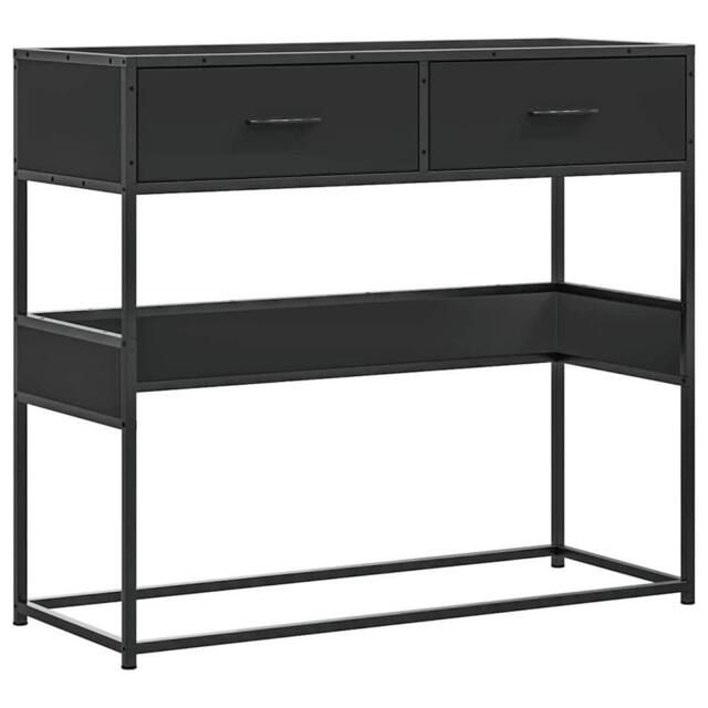 Berkfield Home Console Table Black 90x35x80 cm Engineered Wood - Size: 90 x 35 x 80 cm - image 1