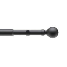 New Edge Blinds 22-25mm Ball End Metal Eyelet Extendable Curtain Pole Set in Black - Size: 120 cm - thumbnail 1