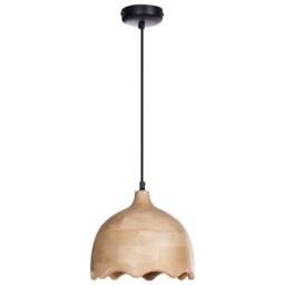 Wyld and Coco Pendant Lamp Brown Mango Wood Round Shade - thumbnail 4