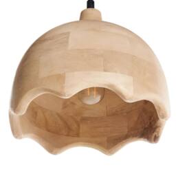 Wyld and Coco Pendant Lamp Brown Mango Wood Round Shade - thumbnail 2