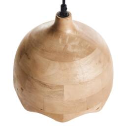 Wyld and Coco Pendant Lamp Brown Mango Wood Round Shade - thumbnail 6