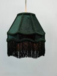 K LIVING Tassle 12inch Dark Green Traditional Shade with Tassels - thumbnail 3