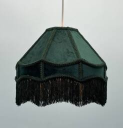 K LIVING Tassle 12inch Dark Green Traditional Shade with Tassels - thumbnail 4