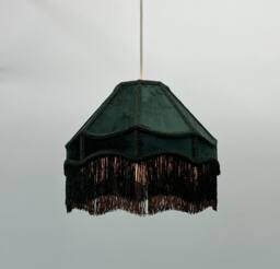 K LIVING Tassle 12inch Dark Green Traditional Shade with Tassels - thumbnail 2