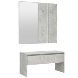 Berkfield Home Hallway Furniture Set Concrete Grey Engineered Wood - thumbnail 6
