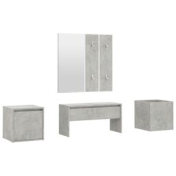 Berkfield Home Hallway Furniture Set Concrete Grey Engineered Wood - thumbnail 2