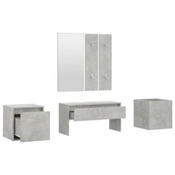 Berkfield Home Hallway Furniture Set Concrete Grey Engineered Wood - thumbnail 5