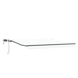 Berkfield Home Manual Retractable Awning with LED White 450x300 cm - thumbnail 3