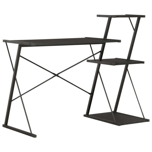 Berkfield Home Desk with Shelf Black 116x50x93 cm - Size: 116 x 50 x 93 cm - image 1