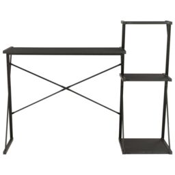 Berkfield Home Desk with Shelf Black 116x50x93 cm - Size: 116 x 50 x 93 cm - thumbnail 2