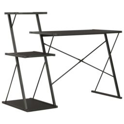 Berkfield Home Desk with Shelf Black 116x50x93 cm - Size: 116 x 50 x 93 cm - thumbnail 4