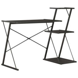 Berkfield Home Desk with Shelf Black 116x50x93 cm - Size: 116 x 50 x 93 cm - thumbnail 1