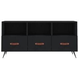 Berkfield Home TV Cabinet Black 102x36x50 cm Engineered Wood - Size: 102 x 36 x 50 cm - thumbnail 5