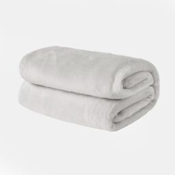 OHS Ultra Soft Flannel Fleece Throw Blanket in Silver - Size: 150 cm x 200 cm - thumbnail 3